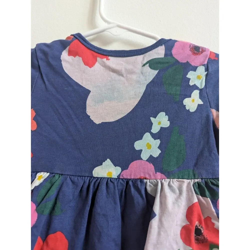 Tea Collection Romper 12-18m Blue Floral Skirted Ruffle